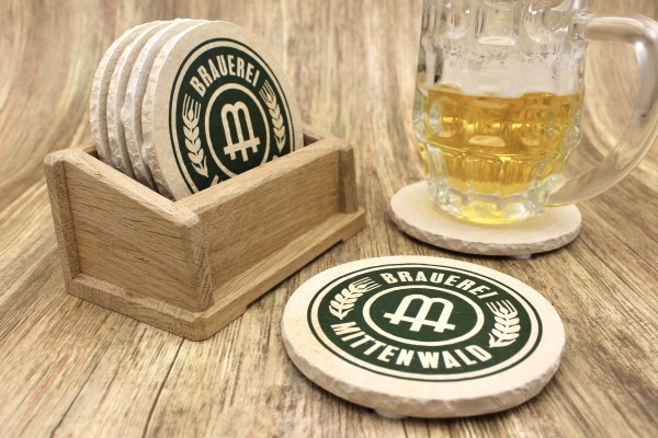 Brauerei Mittenwald - Natursteinuntersetzer